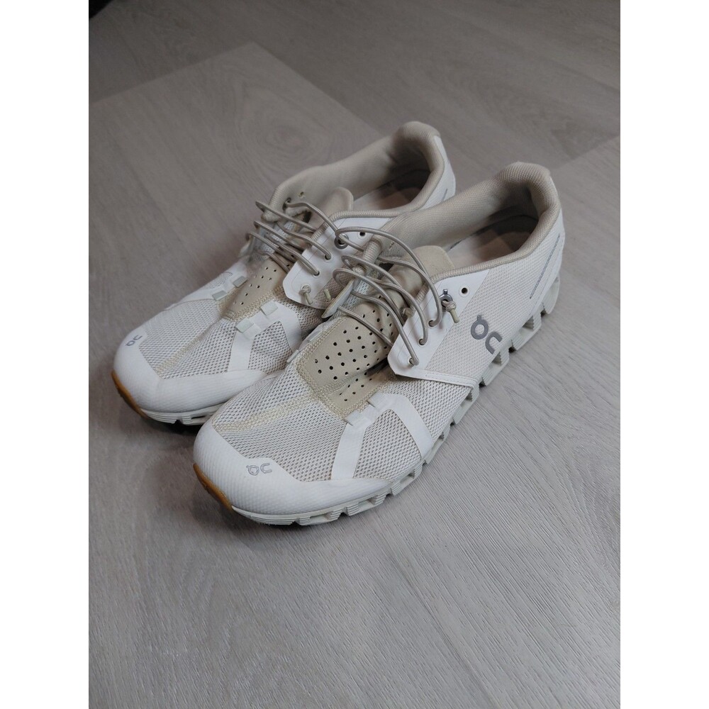 On Cloud Womens Cloud 5 Sand White Running Shoes Size 9.5 Mesh Low Top - Picture 8 of 13